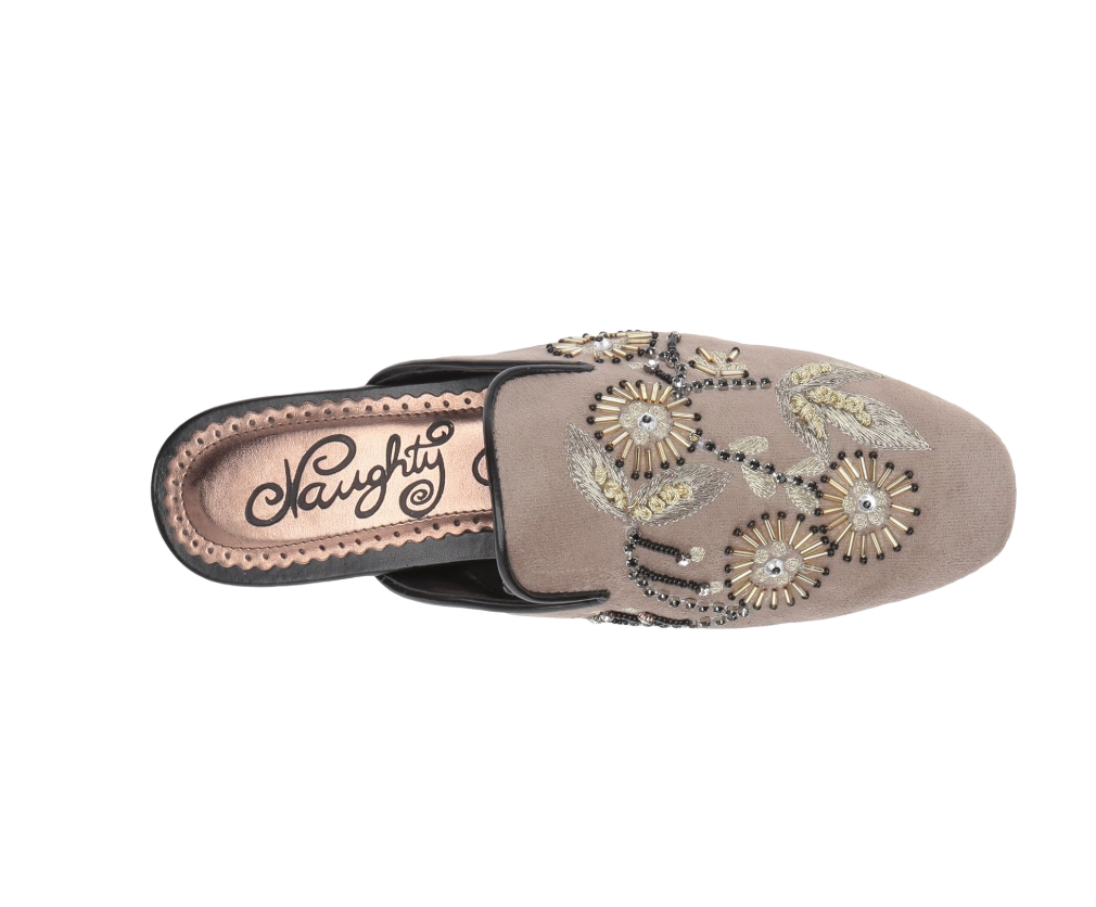 Women's Taupe Slide On Flats