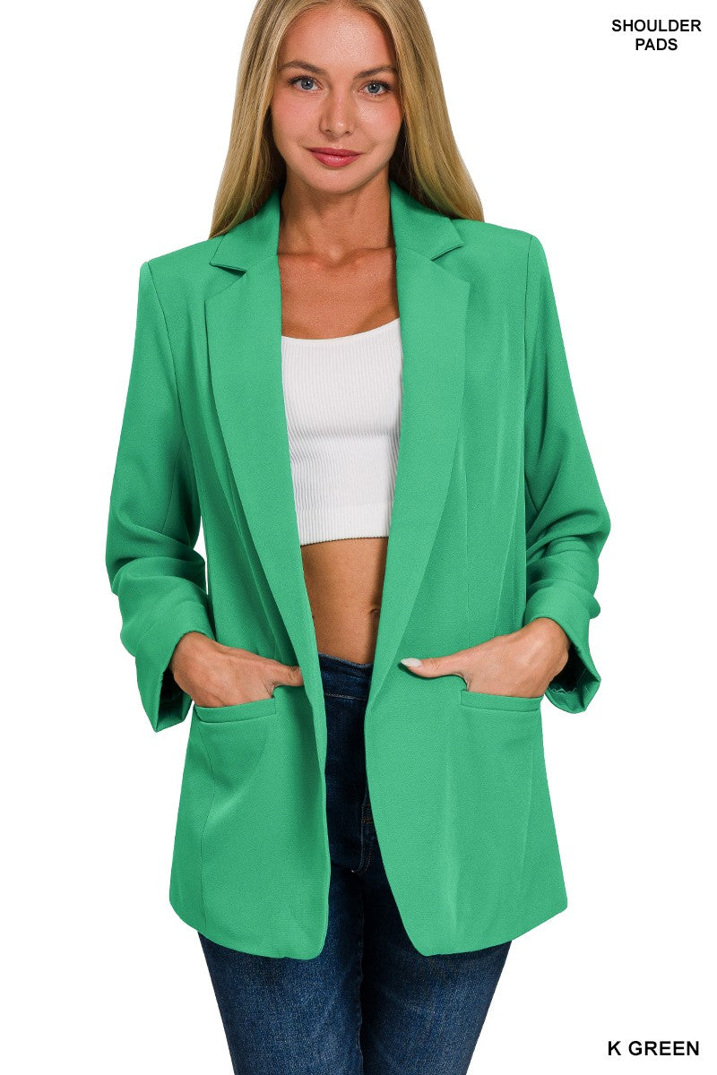 Long Sleeve Open Front Classic Blazer