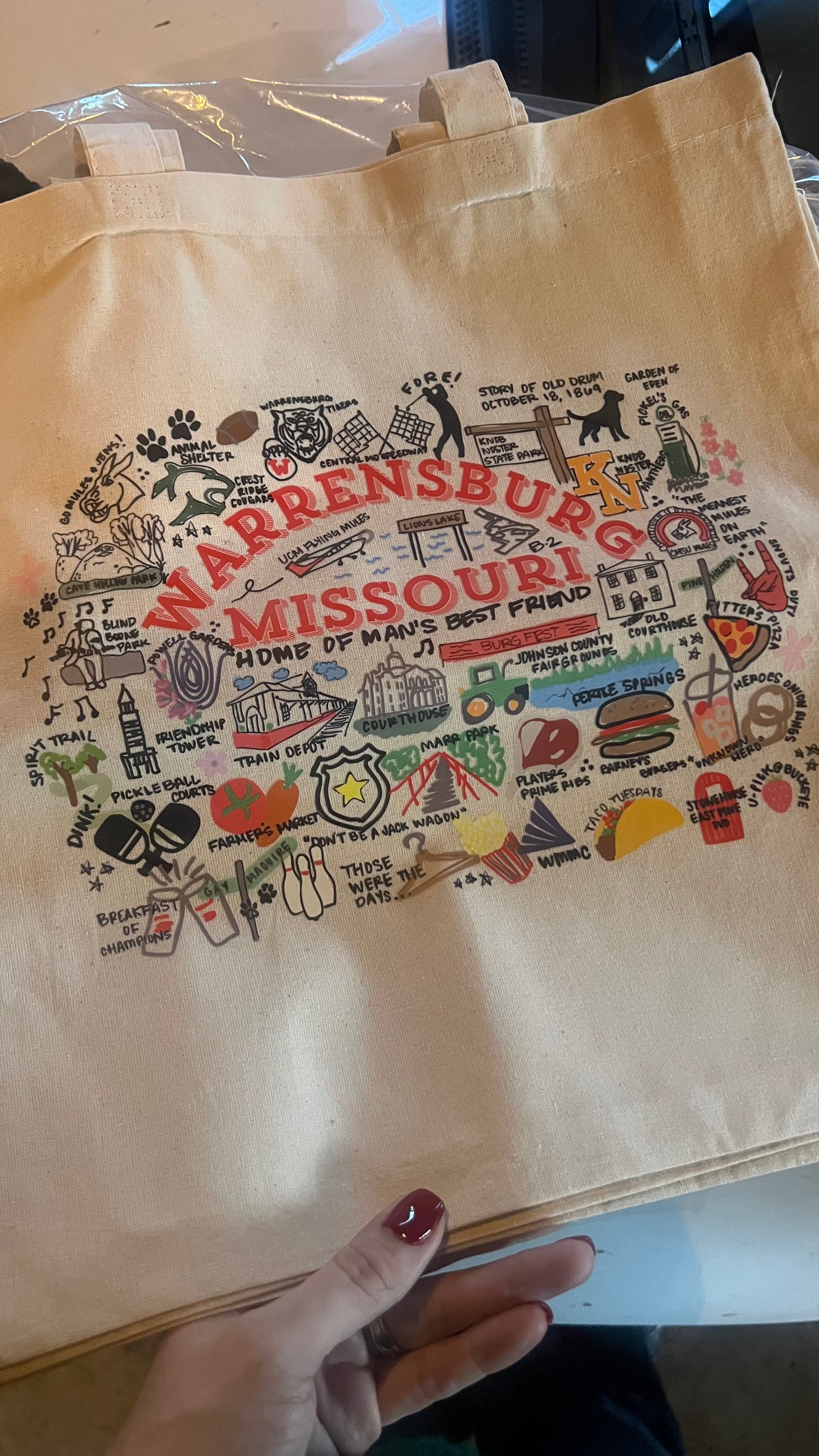 Canvas Tote with Hand Drawn Design