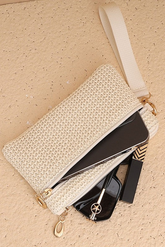 Boho Woven Wristlet Wallet Pouch