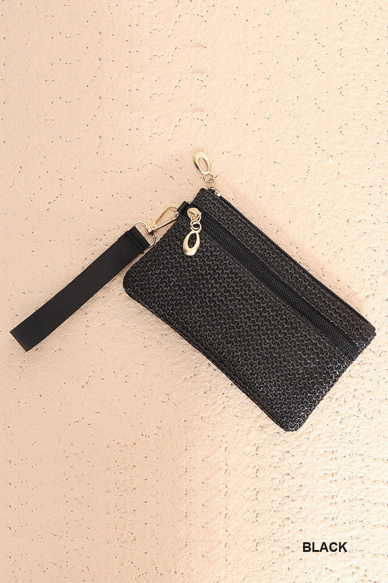 Boho Woven Wristlet Wallet Pouch