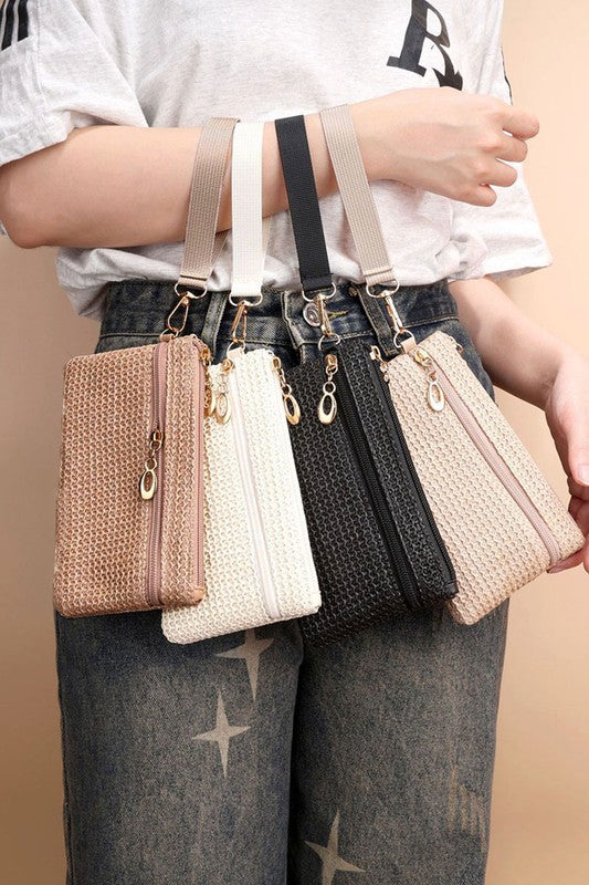Boho Woven Wristlet Wallet Pouch