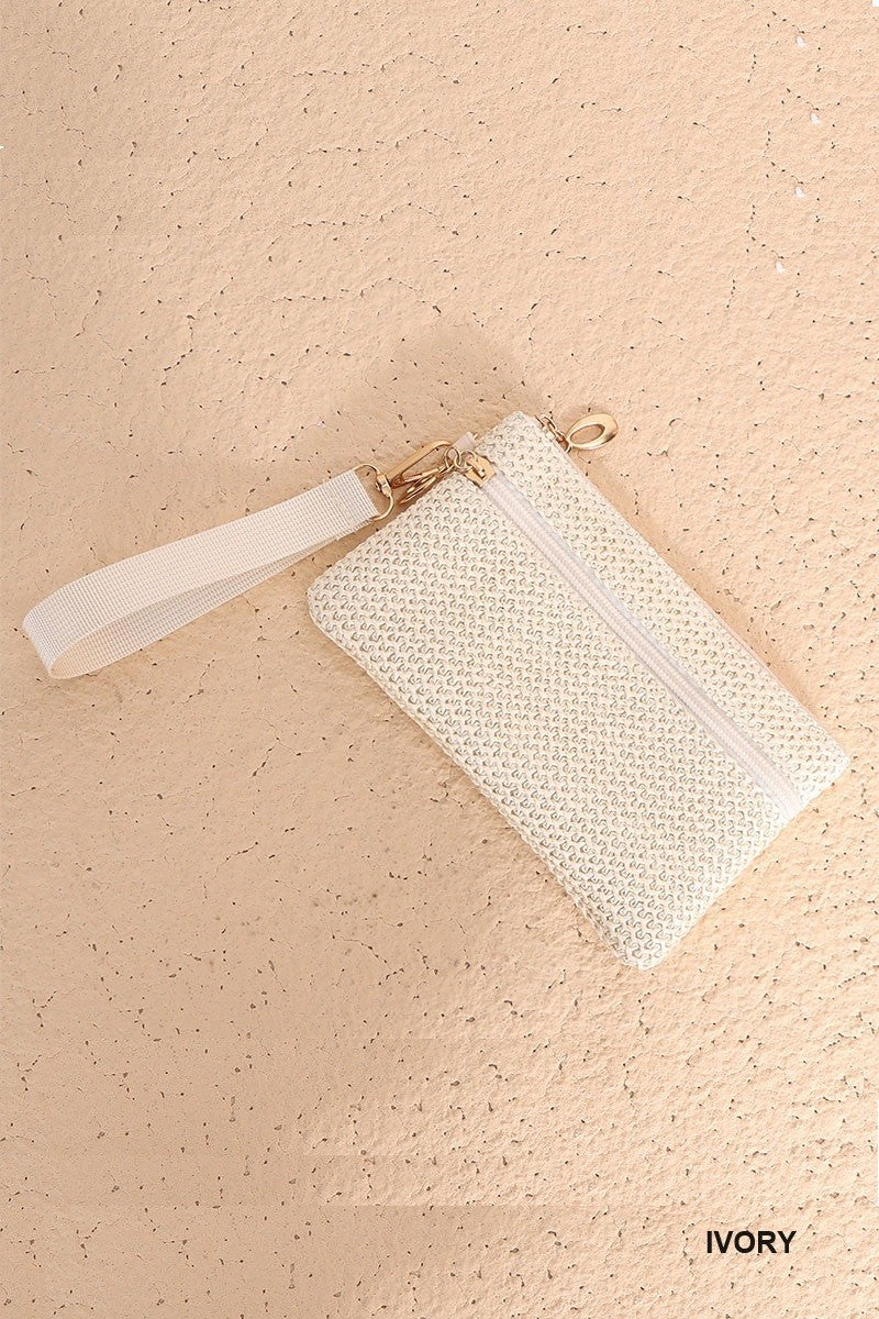 Boho Woven Wristlet Wallet Pouch