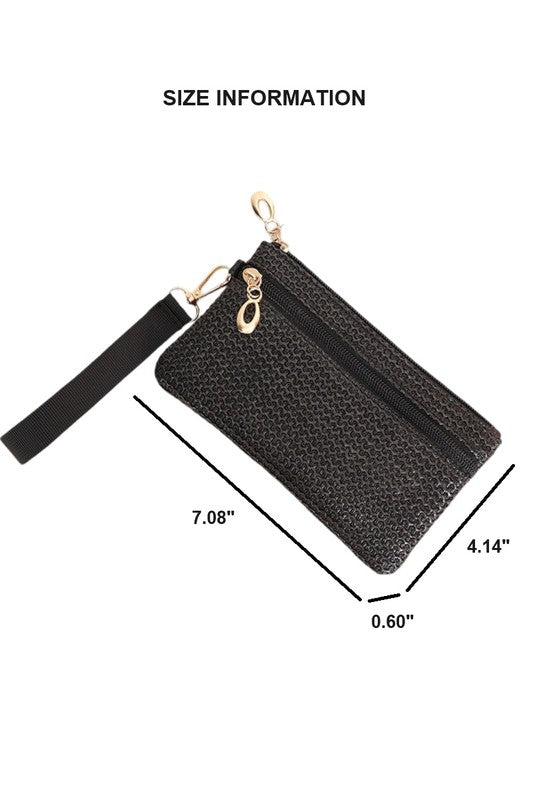 Boho Woven Wristlet Wallet Pouch