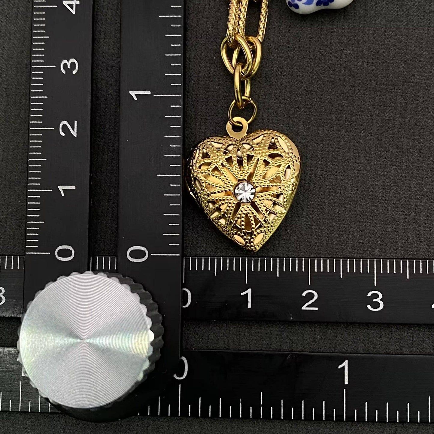 Heart Locket Charm Gold Plated Necklace