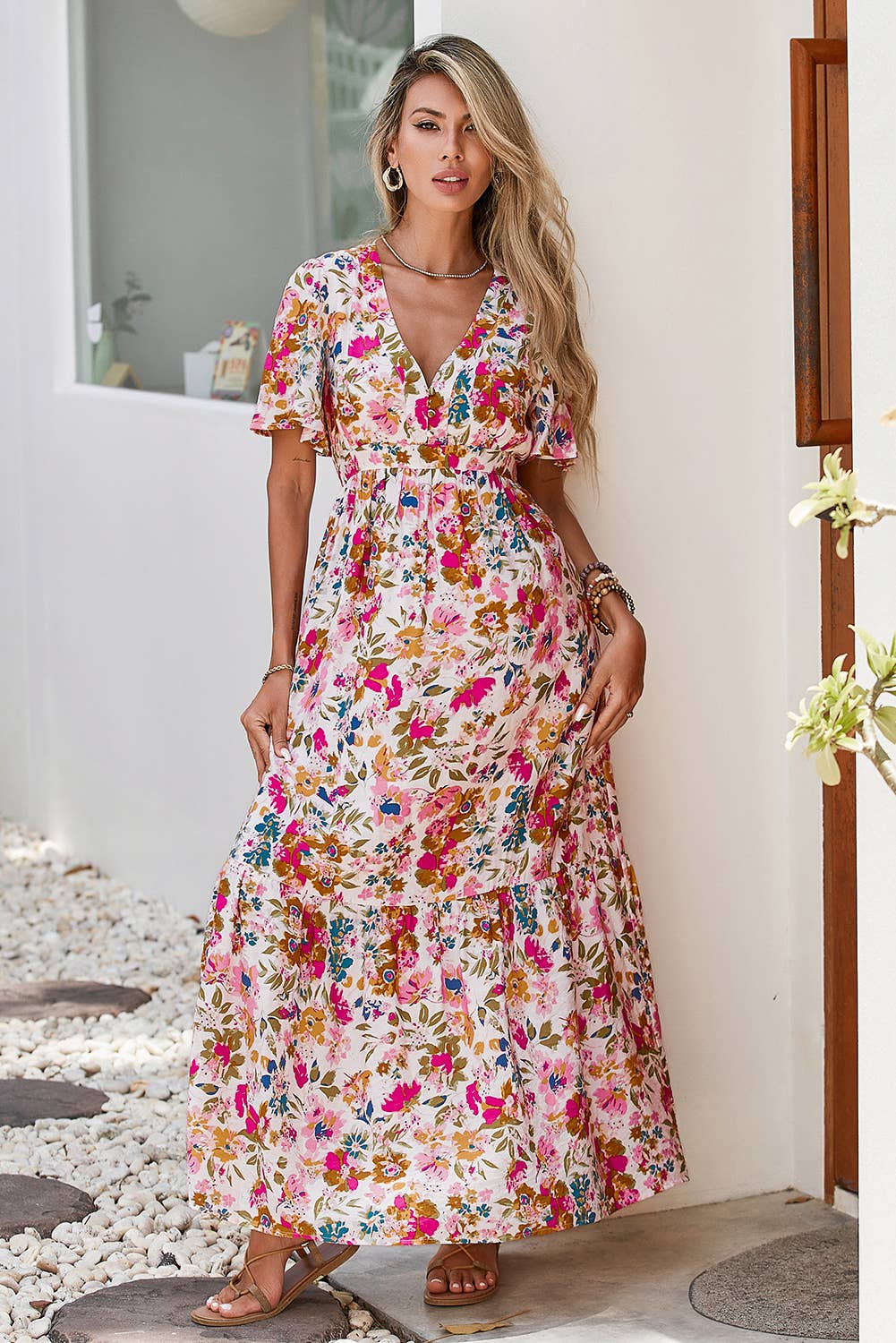 Bright Floral Maxi Dress