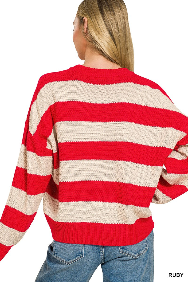 Striped Drop Shoulder Sweater