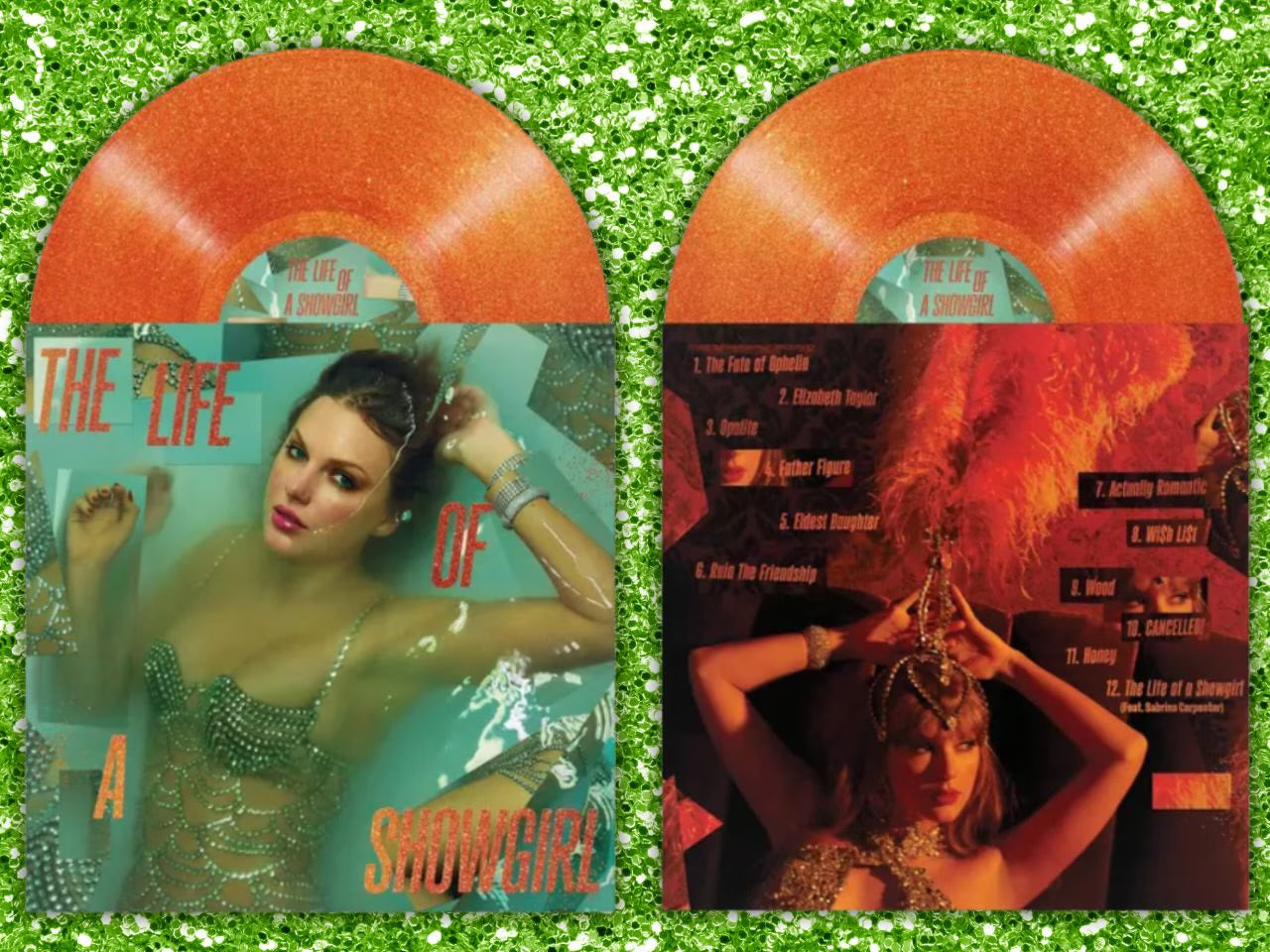 The Life of a Showgirl - Taylor Swift Orange Glitter Vinyl