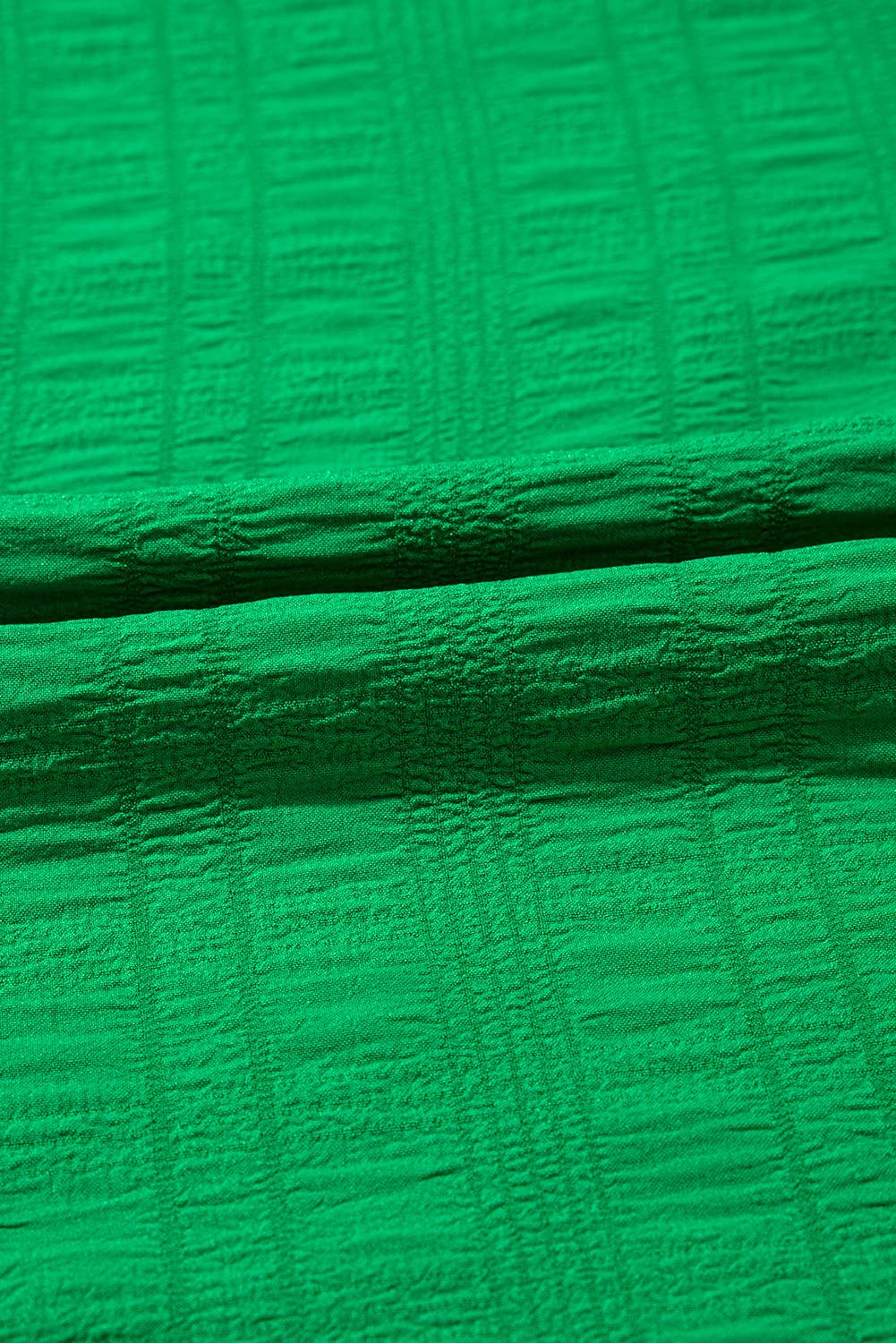 Fashion-W Textured Ruffled Sleeve Round Neck Top