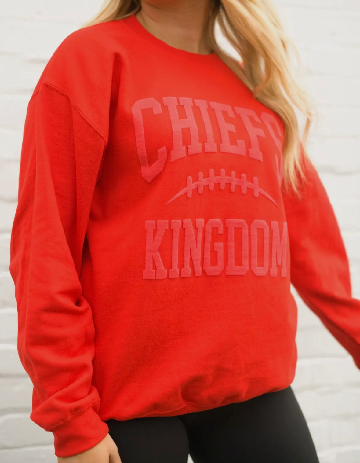 KC Red Kingdom Puff Paint Crewneck Sweatshirt