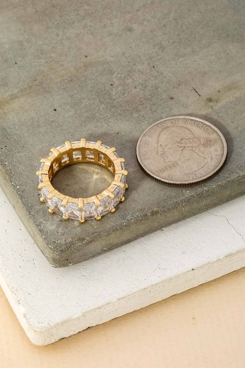 Rhinestone Baguette Eternity Ring