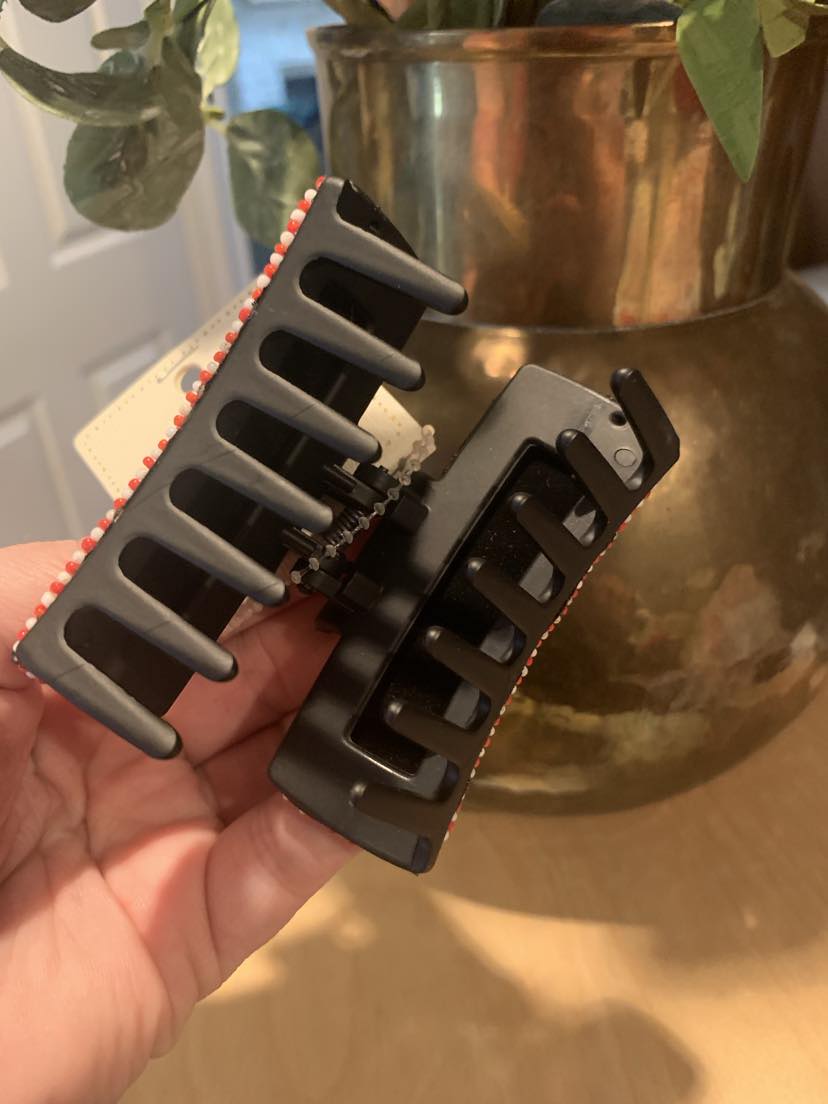 GAME DAY - Hand Beaded Hair Claw Clip