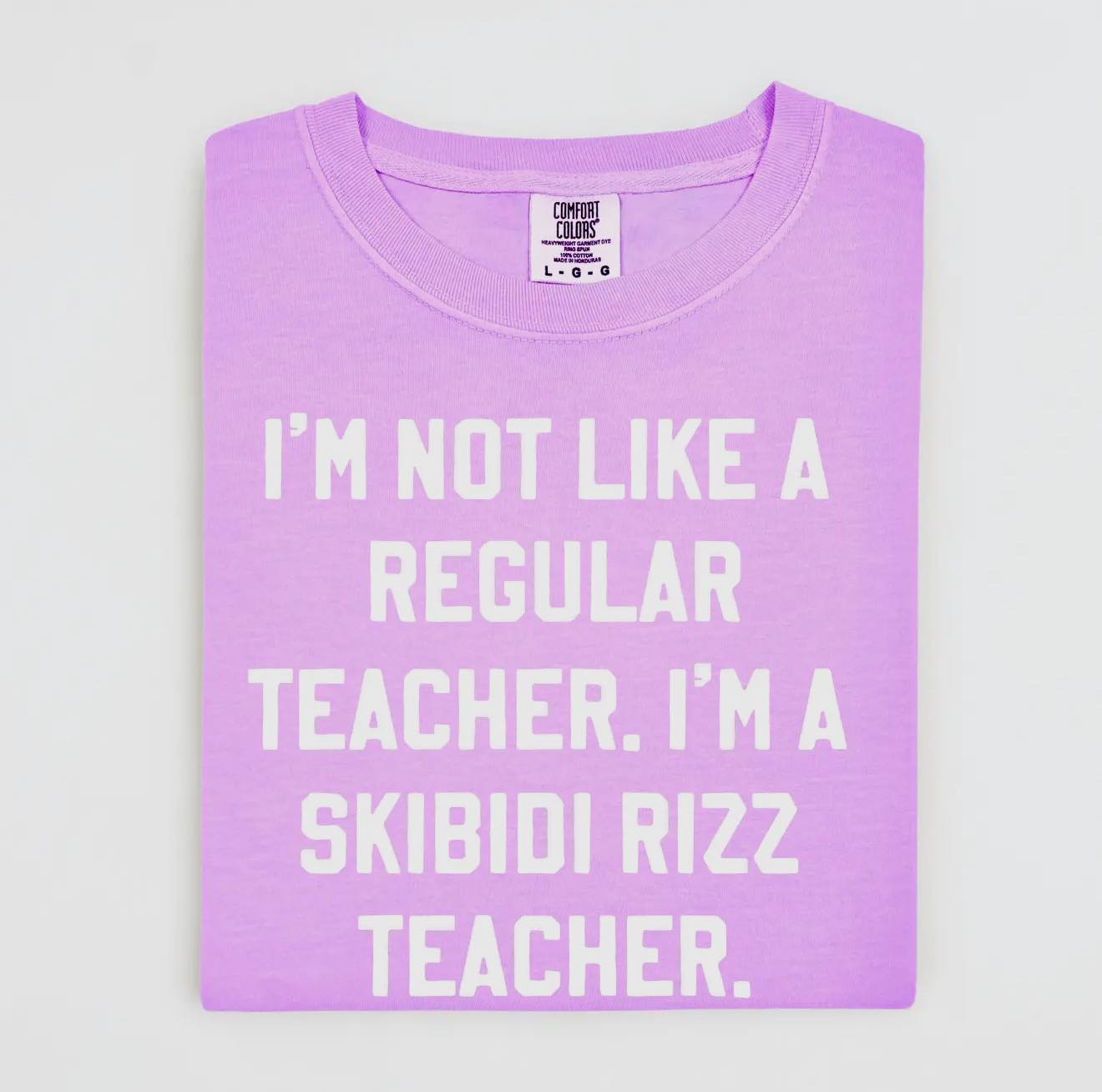 Skibidi Rizz Teacher/Mom Comfort Colors Graphic Tee