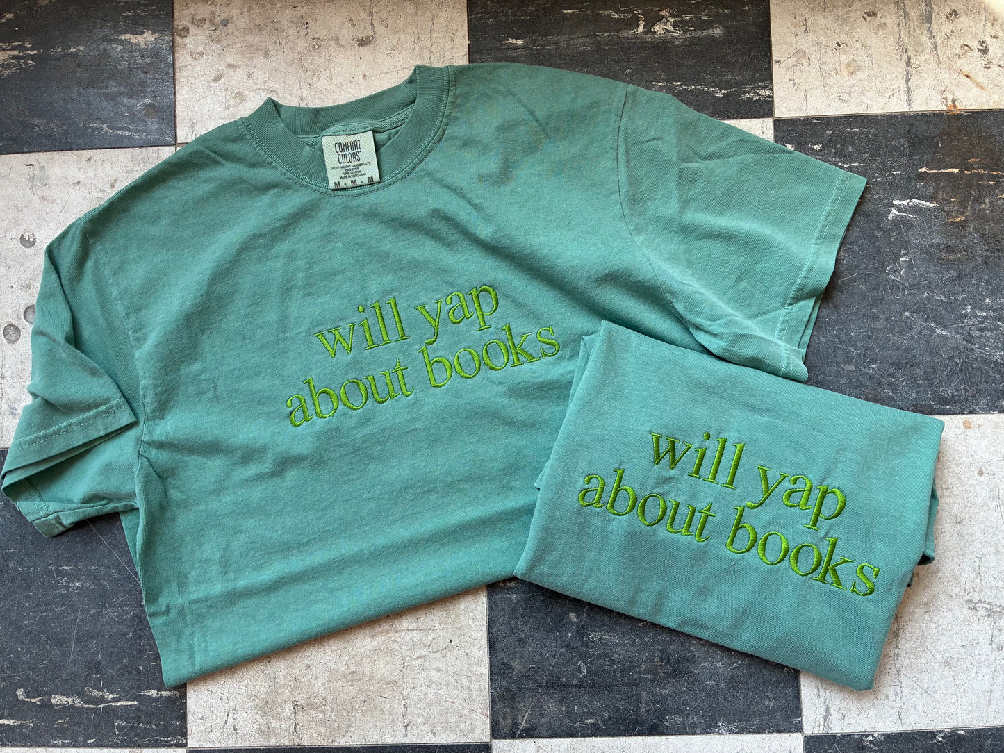 Will Yap About Books Embroidered Tee