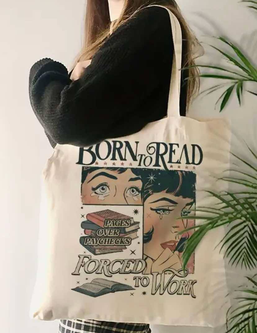 Born to Read Canvas Tote Bag