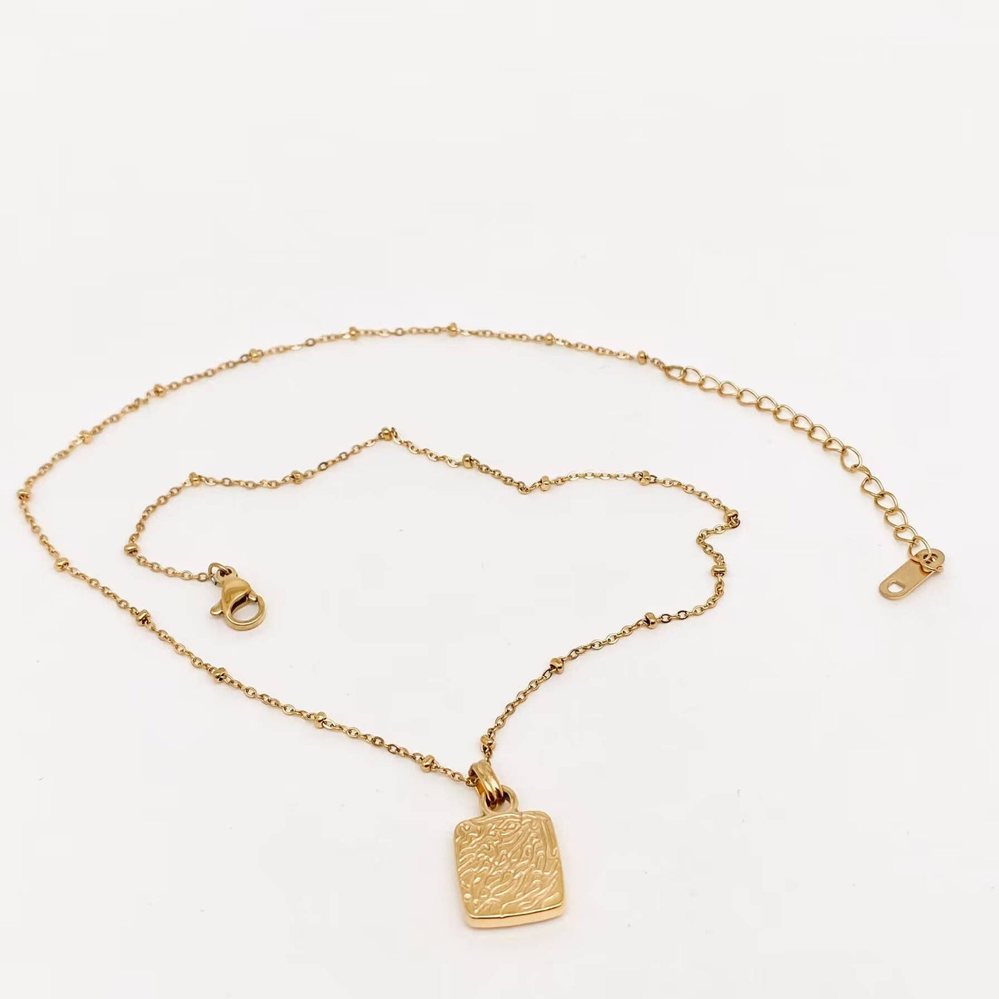 Butterfly Shell Square Charm 18K Gold-plated Necklace