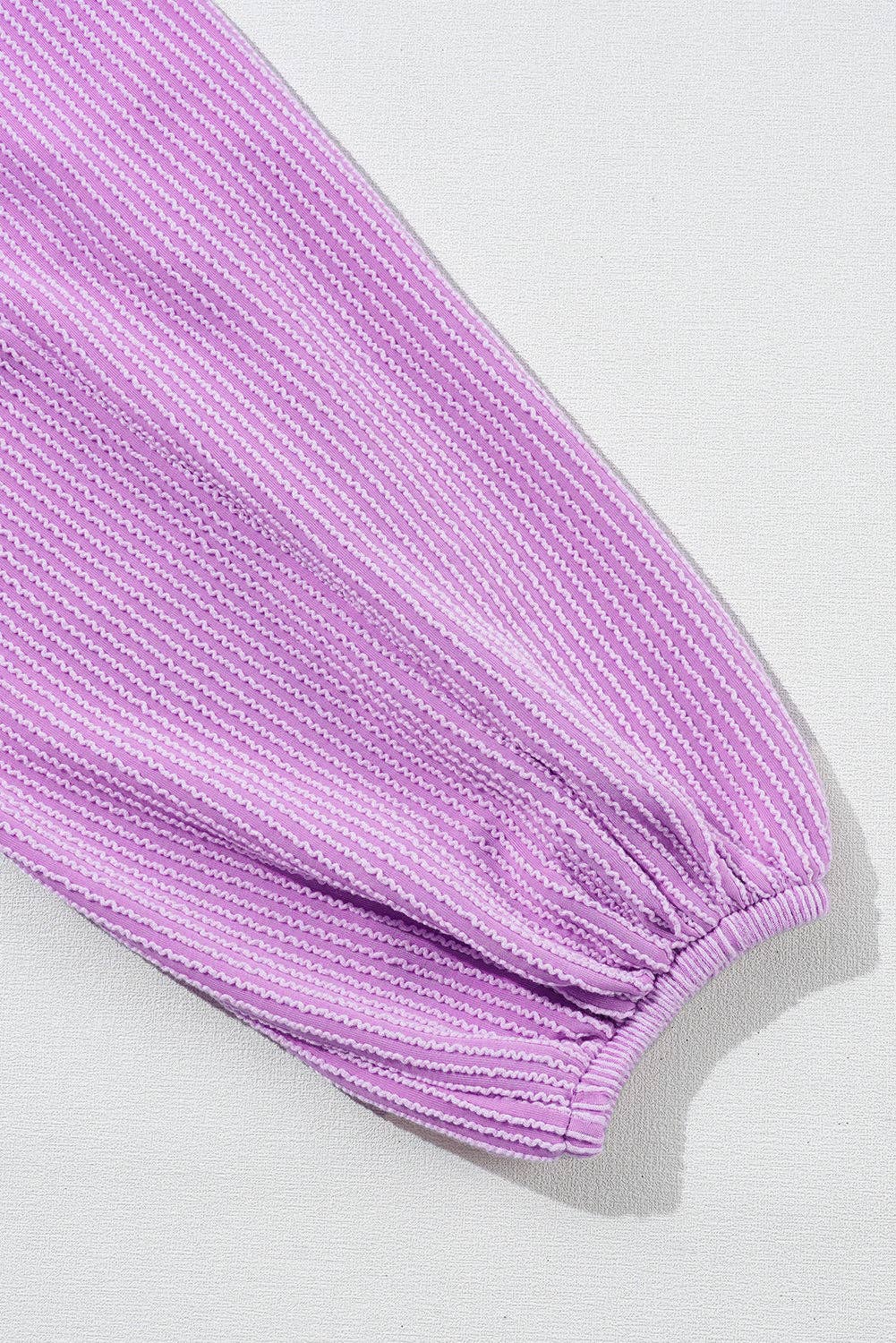 Corded Lilac V Neck Pullover