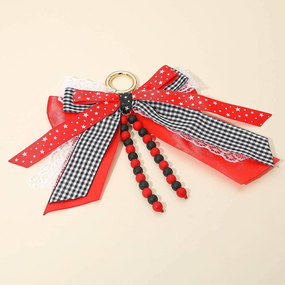 Game Day School Spirit Bow Bag Charm / Keychain
