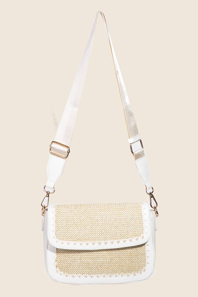 Braided Faux Leather Crossbody Bag