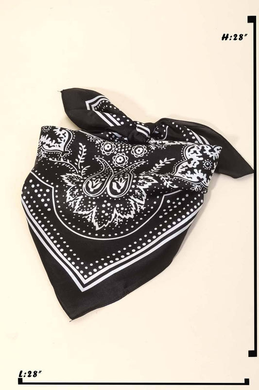 Light Paisley Design Square Wild Rag Scarf