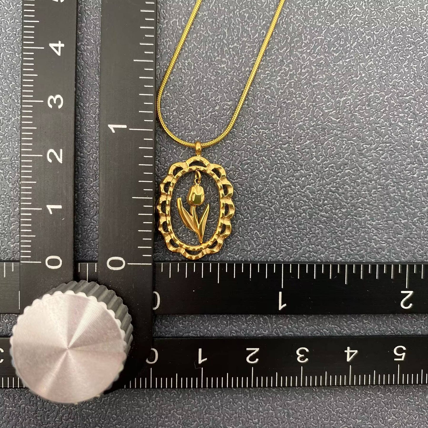Hollow Flower Charm 18K Gold Plated Necklace