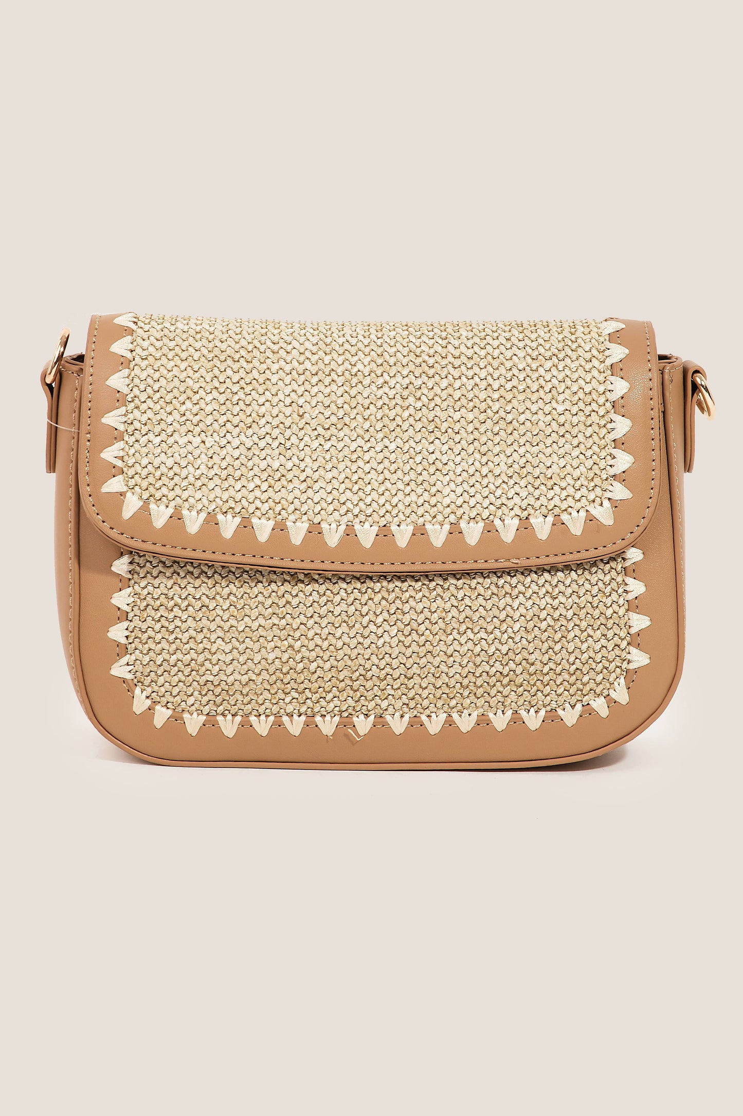 Braided Faux Leather Crossbody Bag