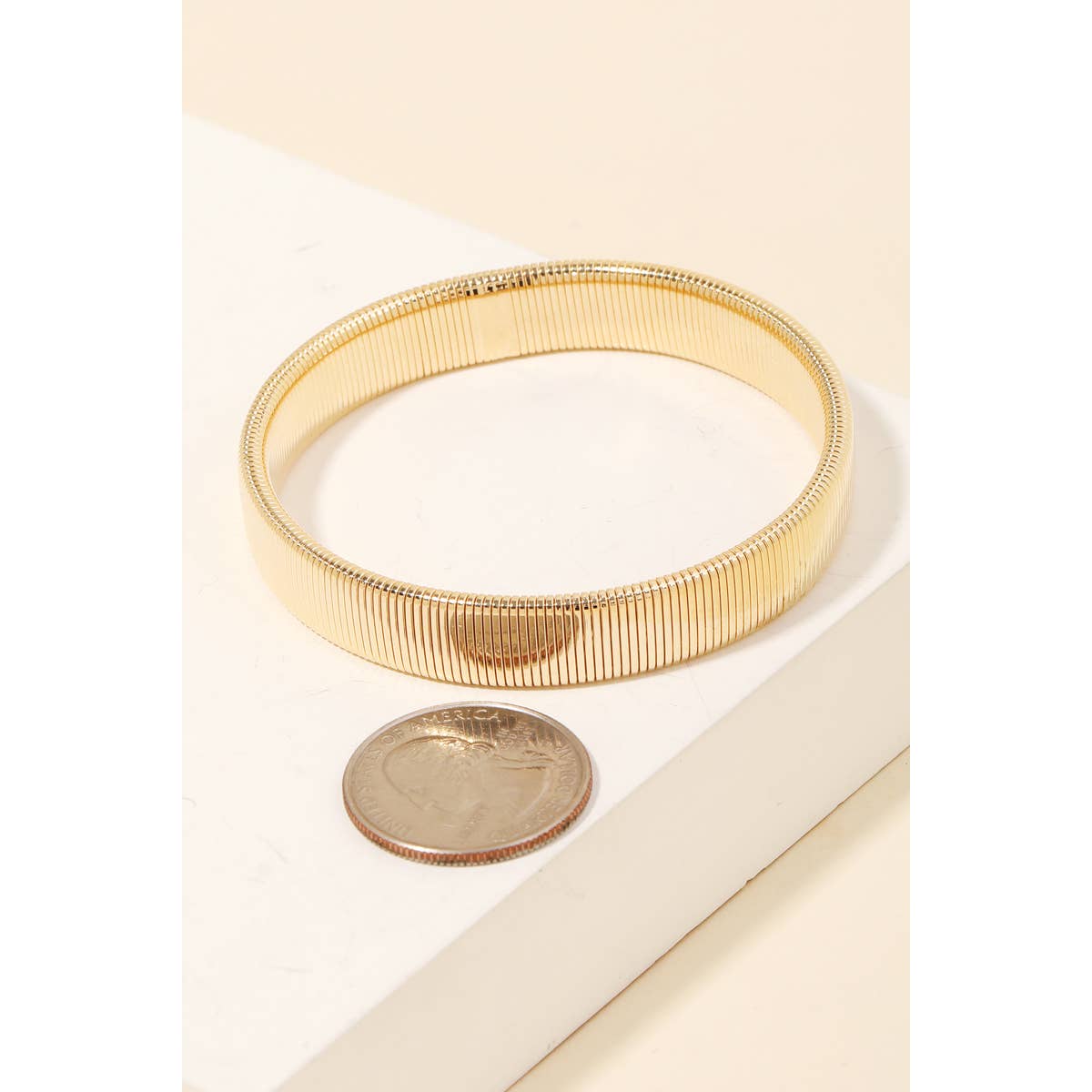 Ribbed Stretch Bangle Bracelet