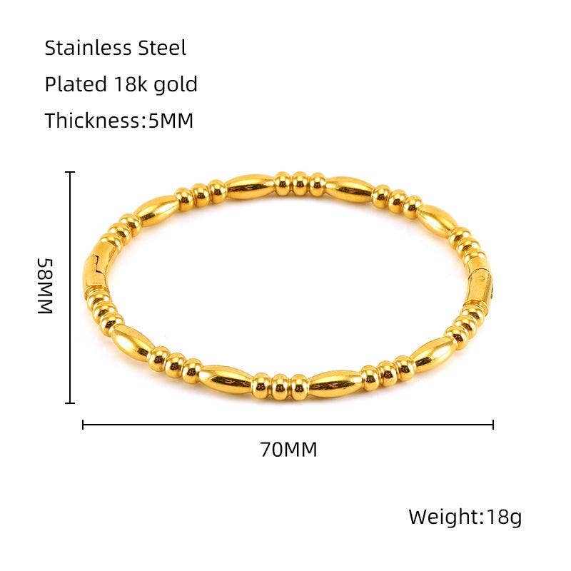Multi-style 18K Gold-plated Stainless Steel Bangle
