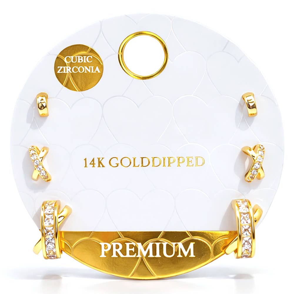 14K Gold Dipped Mini Hoop Earring Set