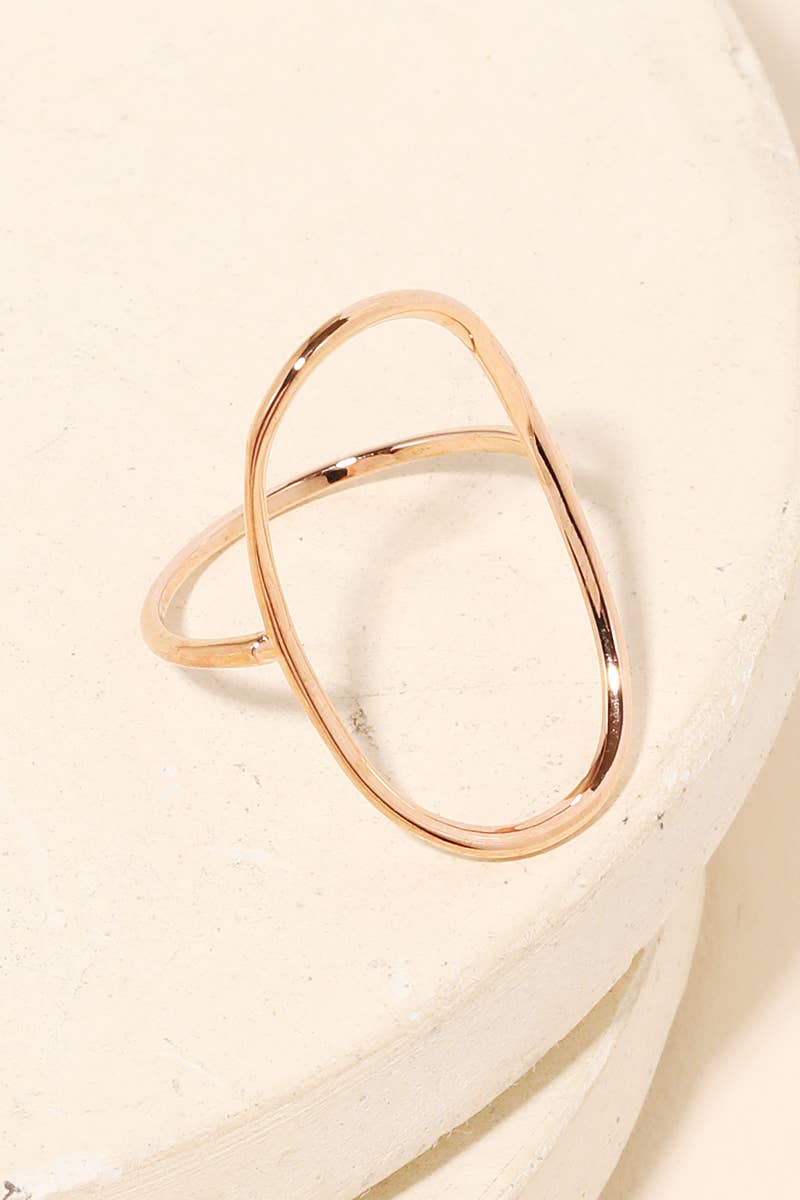 Curved Oval Minimalist Ring