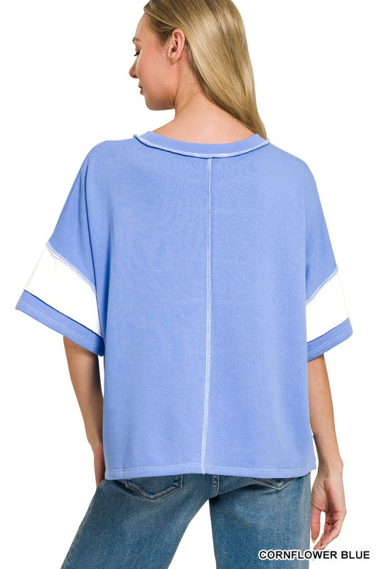 Blue White Stripe Top