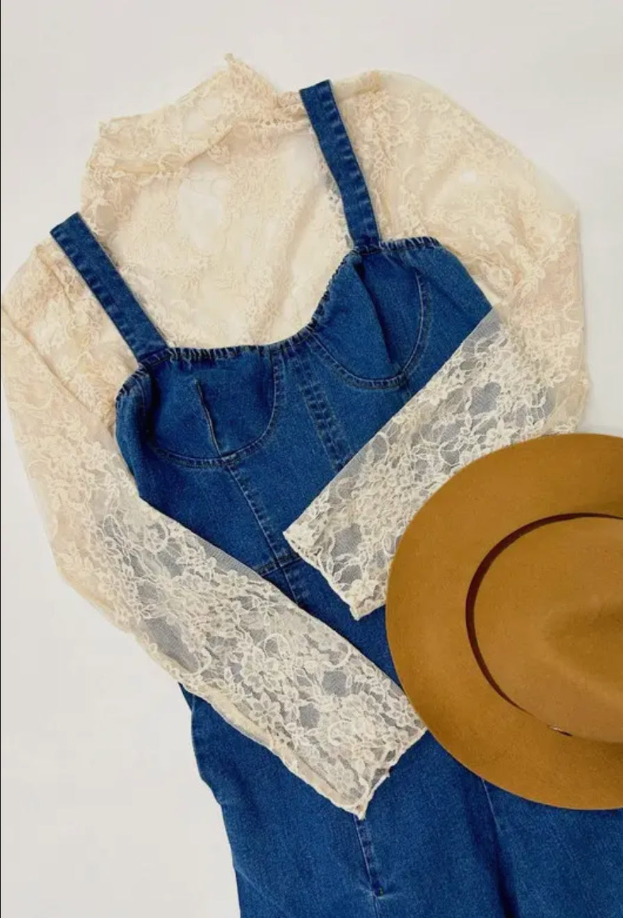 Floral Lace Mesh Top