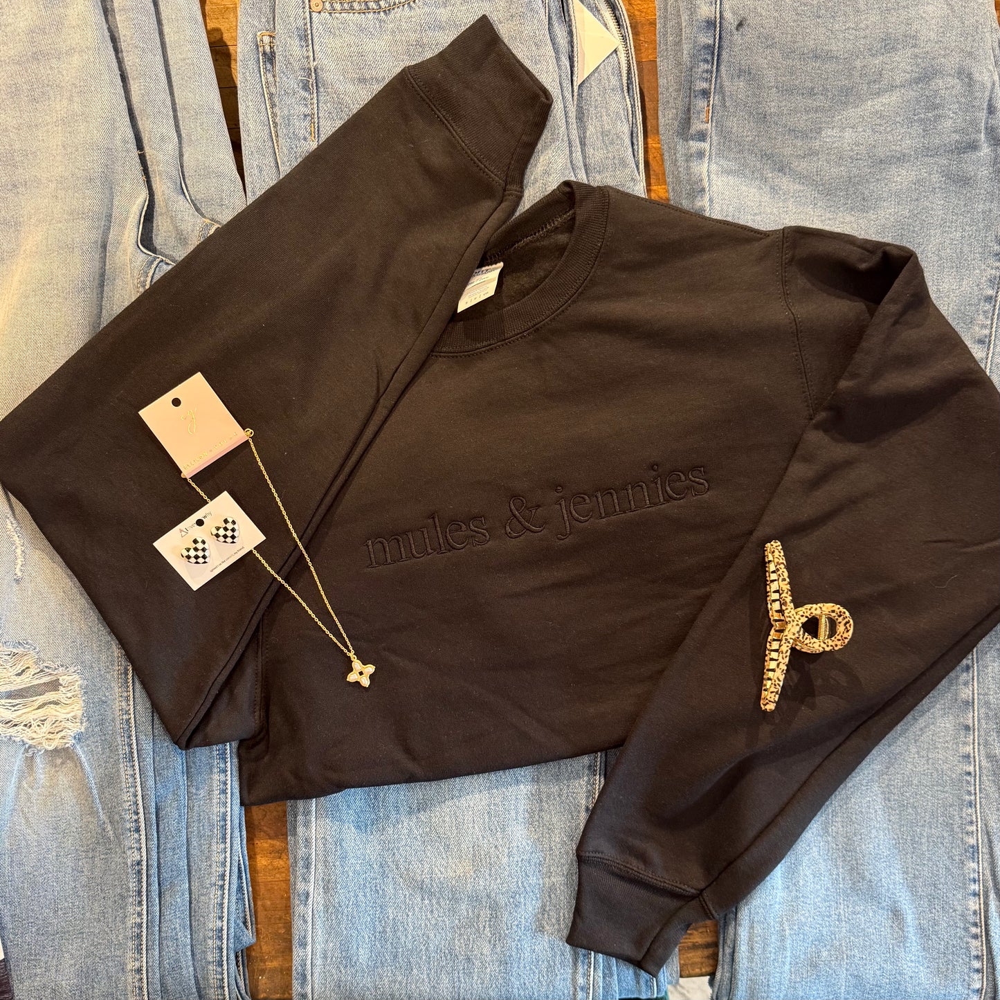 Mules & Jennies Embroidered Sweatshirt