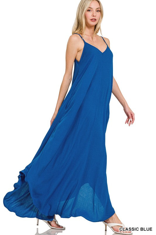 Woven Crinkle Cami Maxi Dress