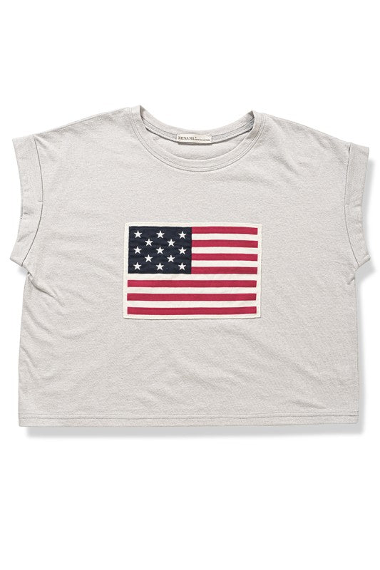Zenana Patch Flag Tee