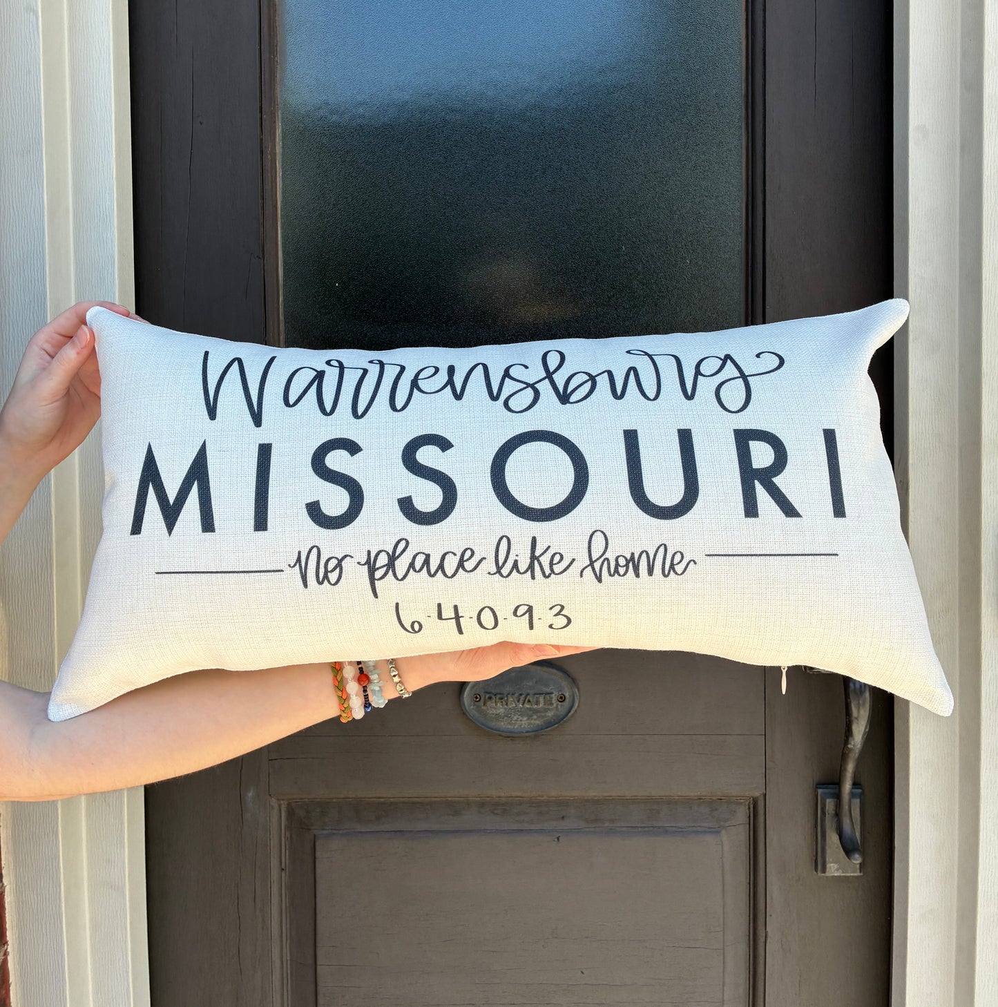 Warrensburg Missouri "No Place Like Home" Lumbar Pillow