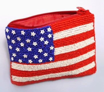 Americana Beaded Coin Purse