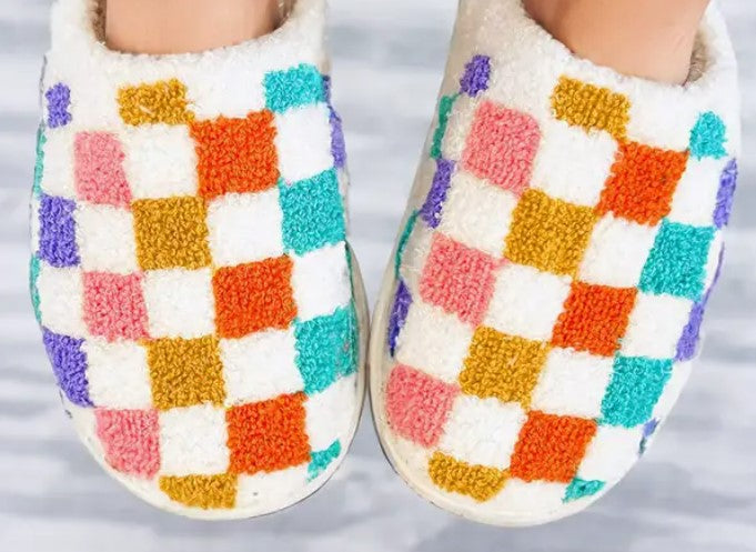 Checkered House Slippers