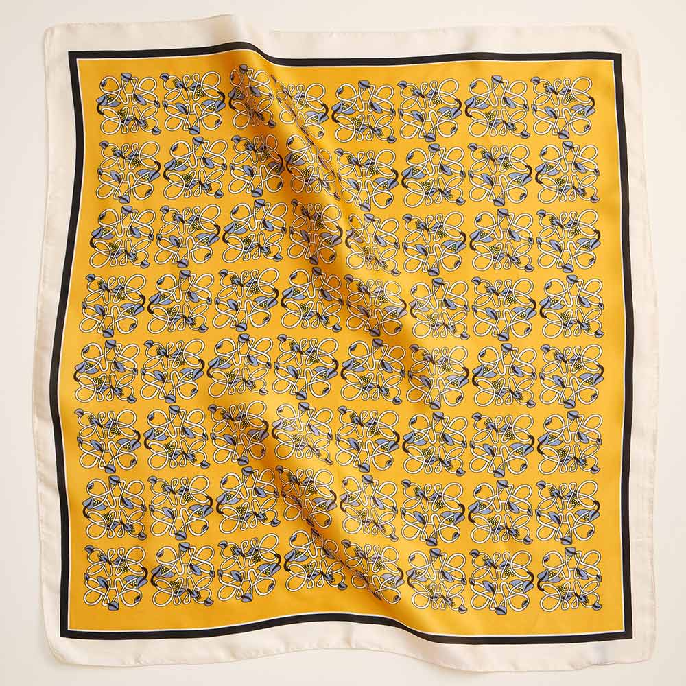 Geometric Knot Printed Square Silky Satin Scarf