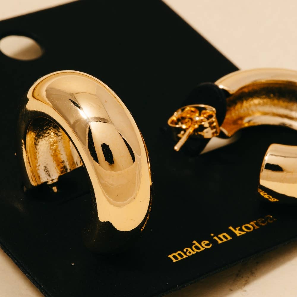 Thick Metallic Tube Hoop Earrings