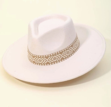 Felt Hat with Pattern Hat Band