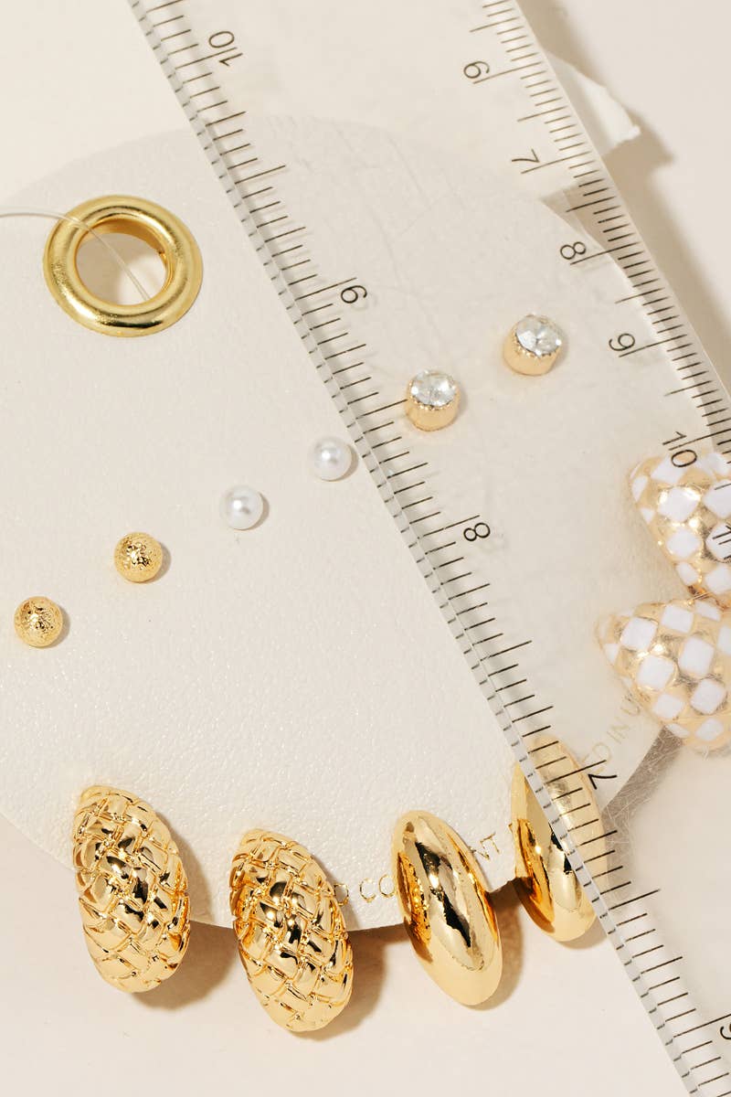 Mixed Huggie And Stud Earrings Set