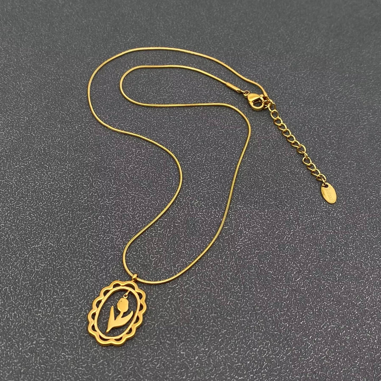Hollow Flower Charm 18K Gold Plated Necklace
