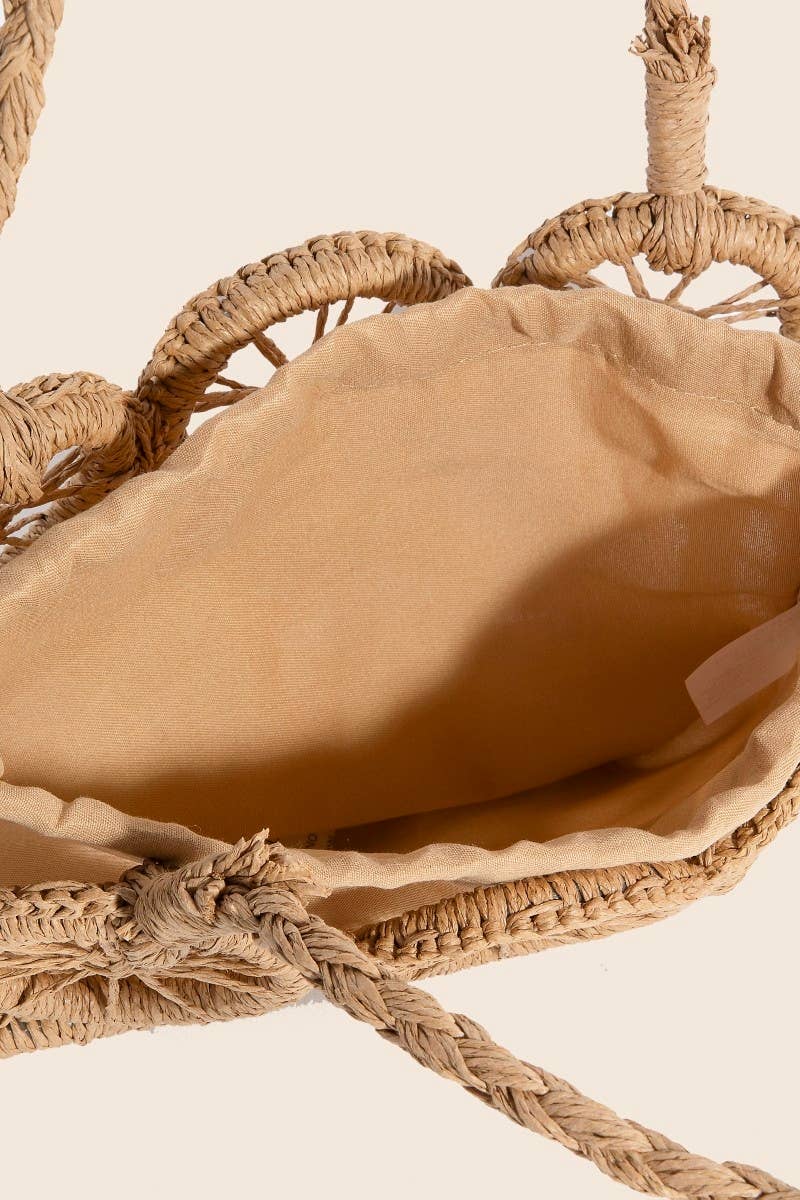 Ivory Braided Wheels Hand Bag