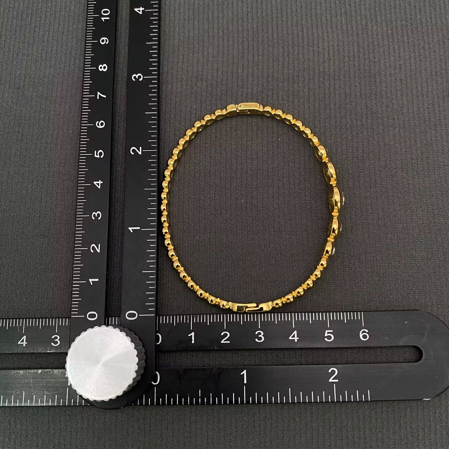 Inlay CZ 18K Gold Plated S.Steel Bangle