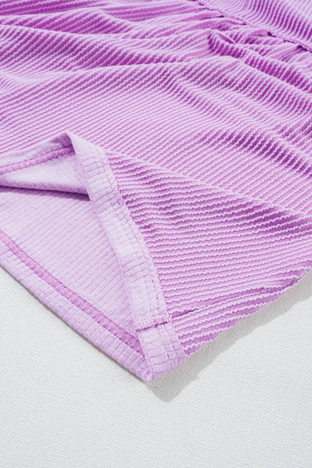 Corded Lilac V Neck Pullover