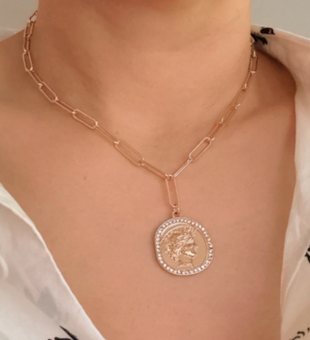 Glam Coin Link Chain Necklace