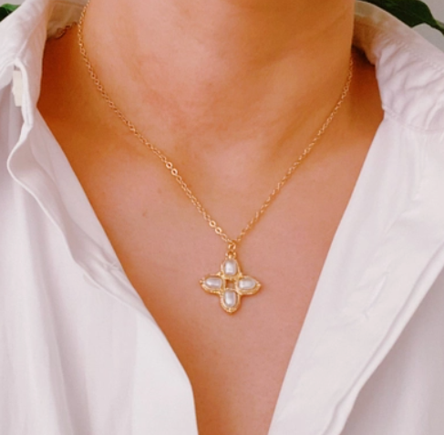 Pearl Cross Necklace