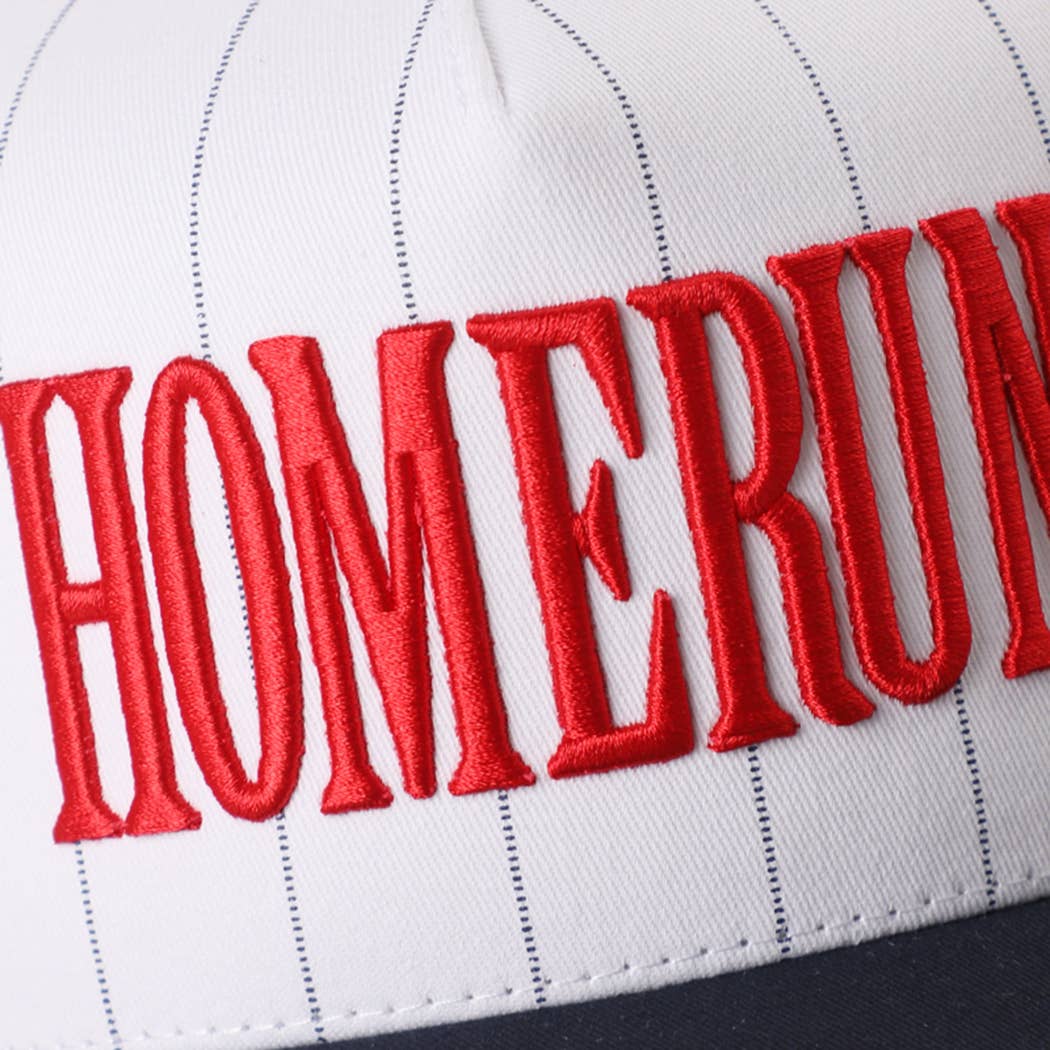 HOMERUN Pinstripe Embroidered Trucker Hat