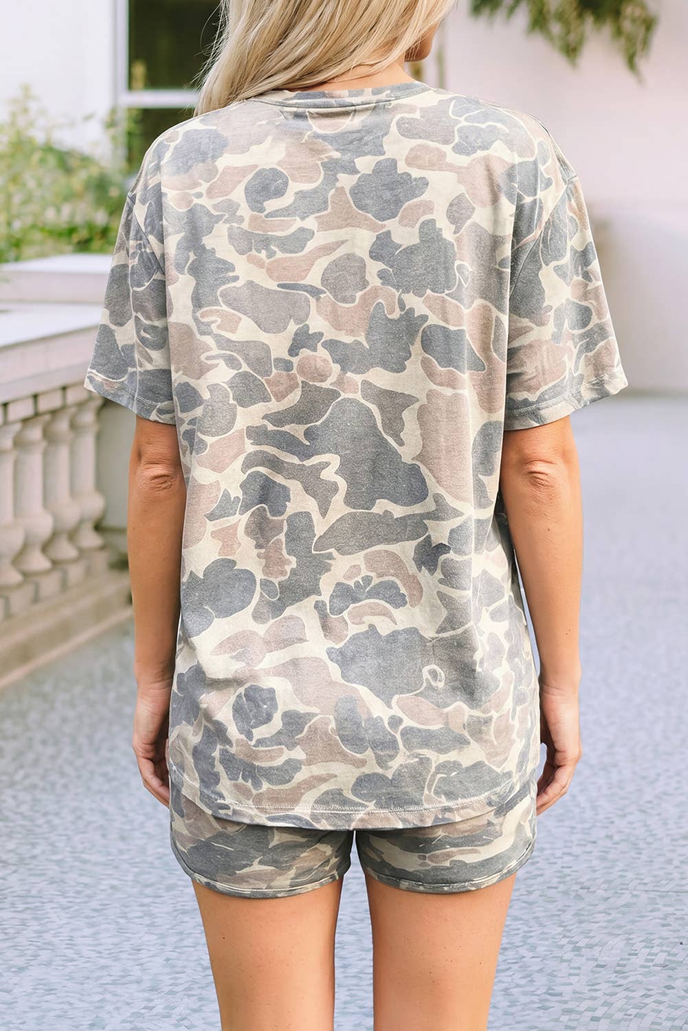 Camouflage High Waist Short Set
